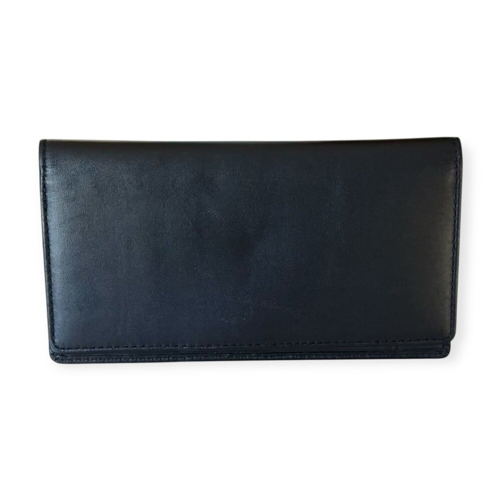 Vintage Coach Soho Pleated Black Leather Wallet w/ Checkbook Holder - Picture 2 of 5